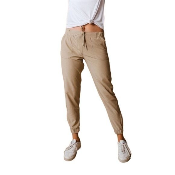 Albion Pants - Albion Jetsetter Tan Jogger Pants Petite Women's 12/12